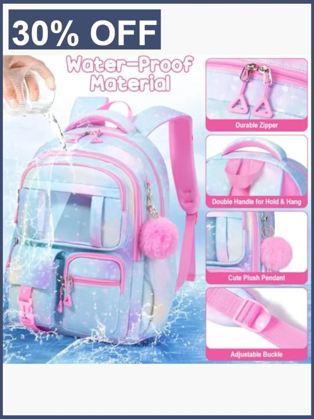 3-Piece Backpack Set with Lunch Bag & Pencil Pouch for School